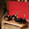 Black Porcelain Tea Set with Golden Artistic Motif